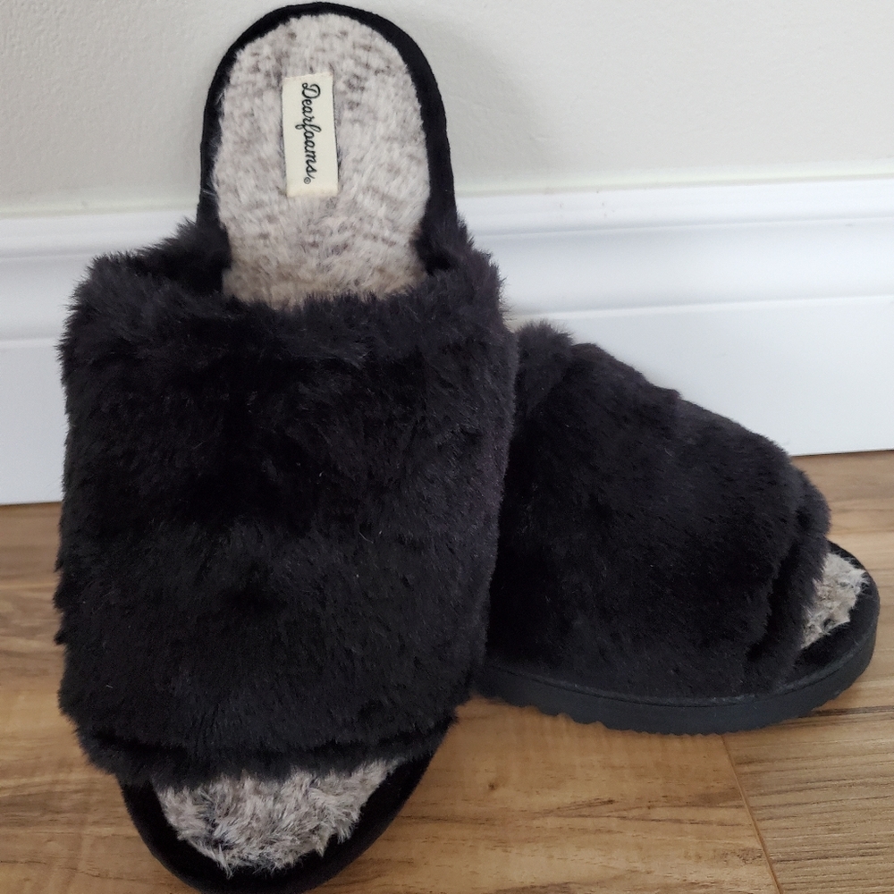 Dearfoam Ladies Slippers Black Size 41